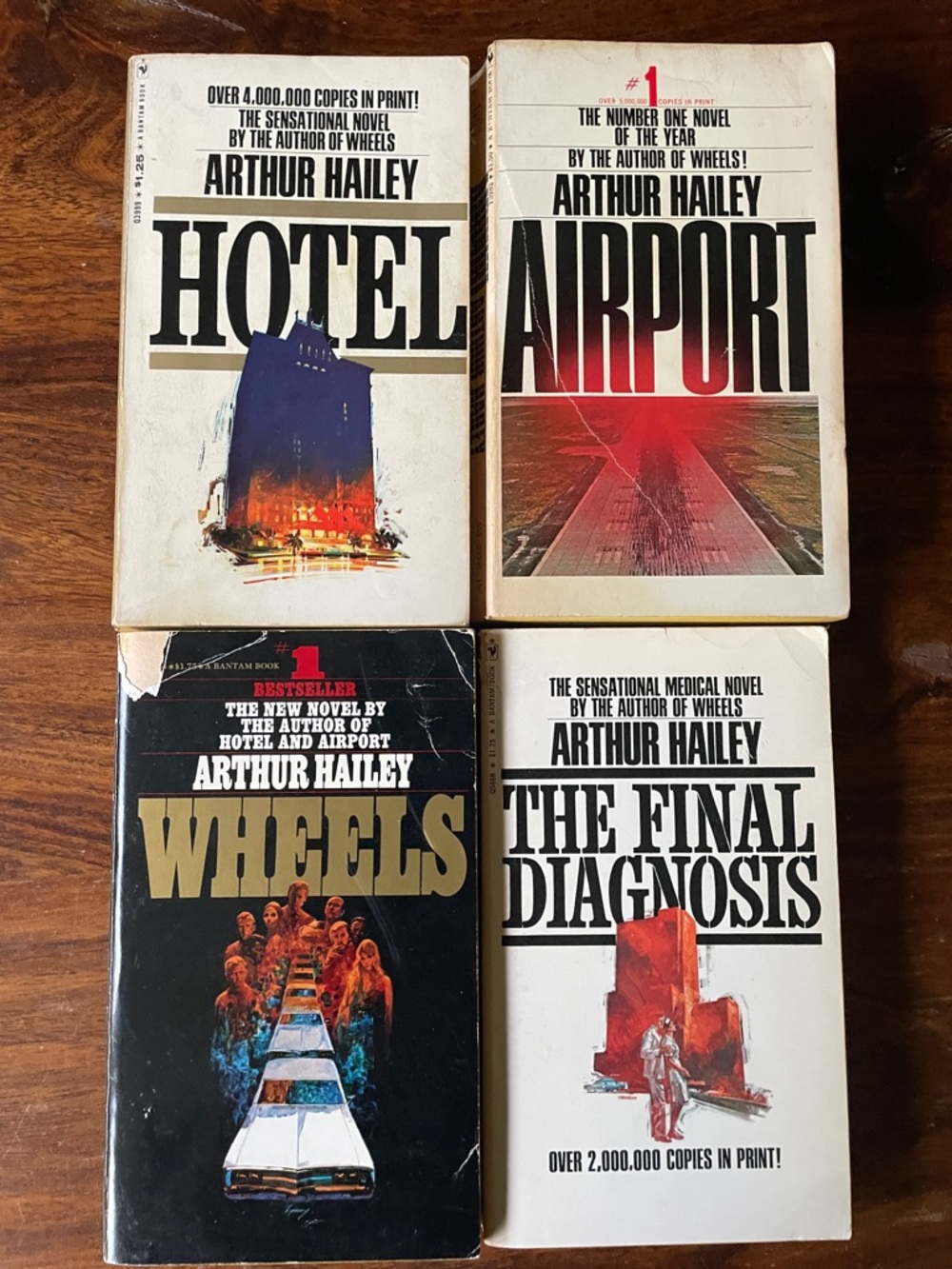 4 Arthur Hailey Vintage Paperback Books Hotel Airport Wheels Final Diagnosis
